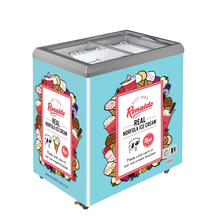 Ronaldo Norfolk ice cream freezer with colorful design