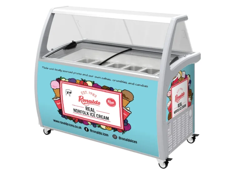 Ronaldo ice cream cart with Norfolk branding.